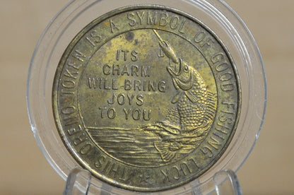 Antique South Bend Bait Co. Good Luck Token - 1939 "Fish and Feel Fit" South Bend Fishing Luck Token