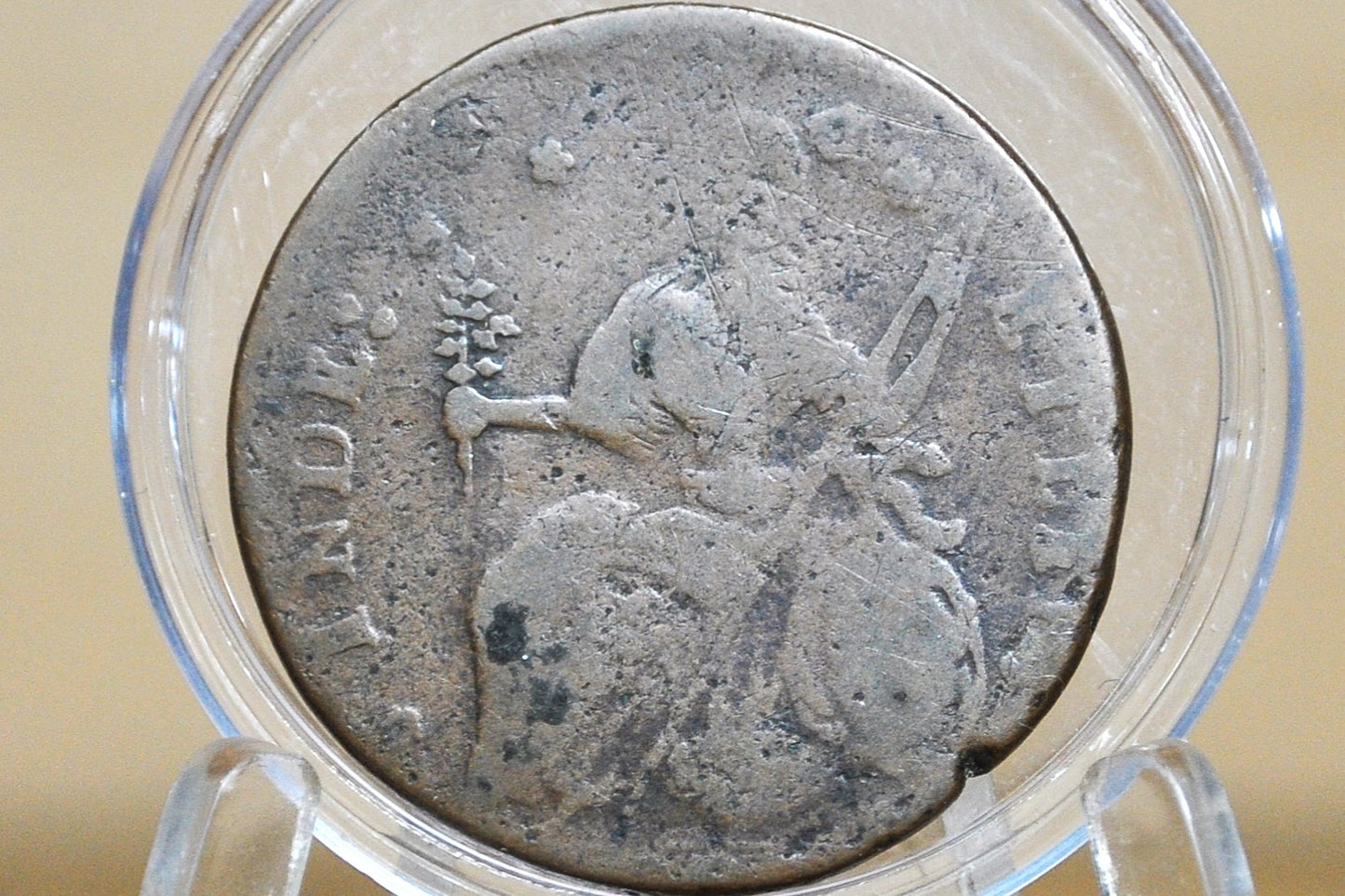 1787 Connecticut Half Penny - VG Detail - Colonial 1/2 Penny 1787 State of Connecticut 1 Cent 1787 - Auctori Connec, Rare Coin