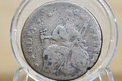 1787 Connecticut Half Penny - VG Detail - Colonial 1/2 Penny 1787 State of Connecticut 1 Cent 1787 - Auctori Connec, Rare Coin