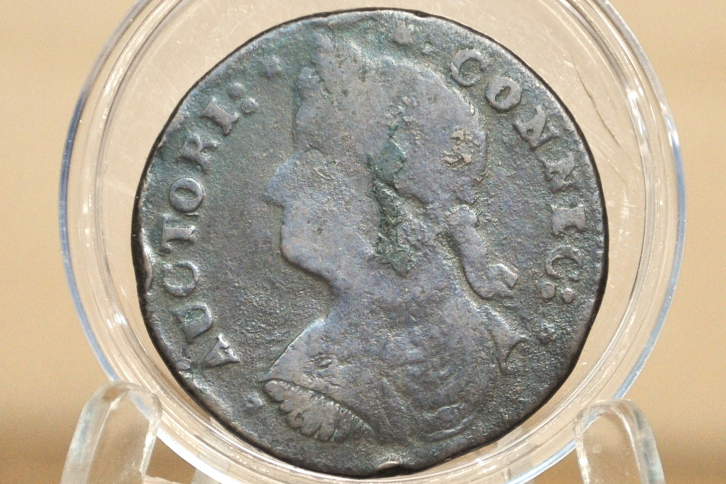 1787 Connecticut Half Penny - ETIIB Variety, Fine+ Details - Colonial 1/2 Penny 1787 State of Connecticut 1 Cent 1787 - Auctori Connec, Rare