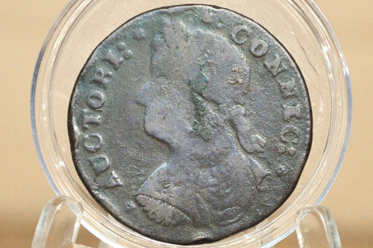 1787 Connecticut Half Penny - ETIIB Variety, Fine+ Details - Colonial 1/2 Penny 1787 State of Connecticut 1 Cent 1787 - Auctori Connec, Rare