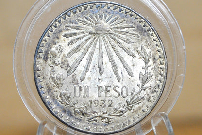 1932 Silver 1 Peso Mexico - Beautifully Toned, Uncirculated Grade/Condition - Stunning