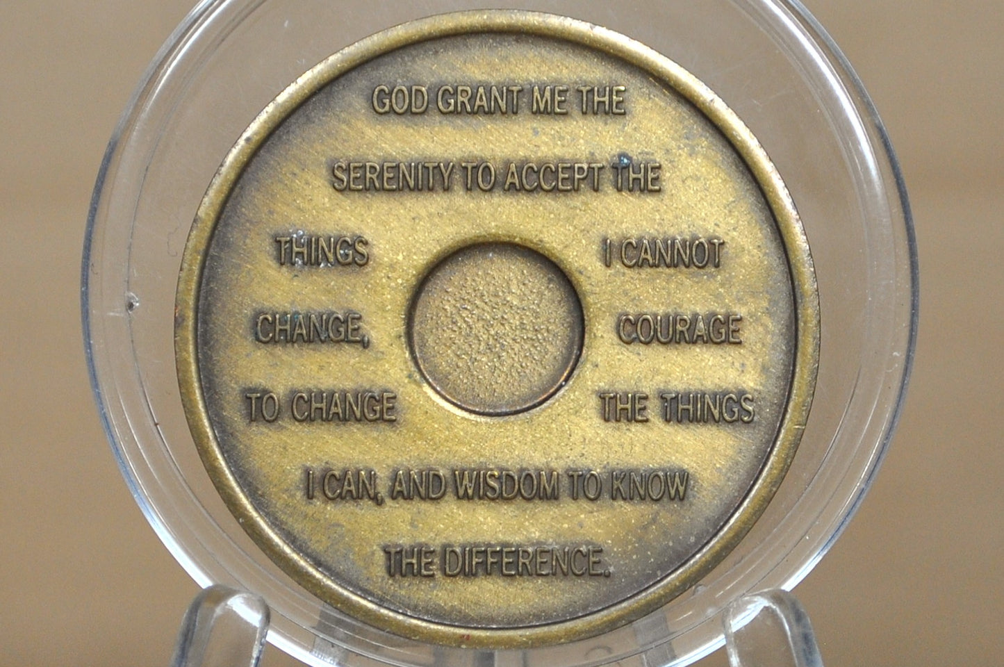 Bronze Alcoholics Anonymous Sobriety Medallion - Three Year Sobriety AA Celebratory Token