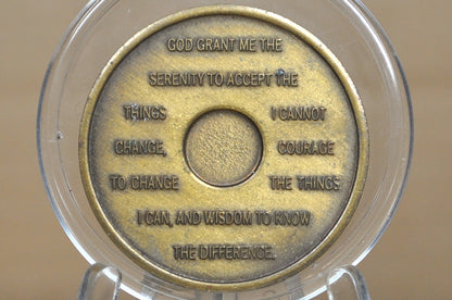Bronze Alcoholics Anonymous Sobriety Medallion - Three Year Sobriety AA Celebratory Token