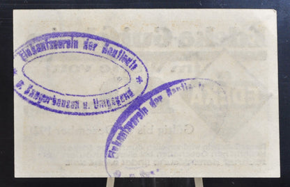 1921 Edeka Market 10 Pfennig Notgeld Coupon - Stamped Sangerhausen Store - German Emergency Currency - 1922 German Store Ten Pfennig Note