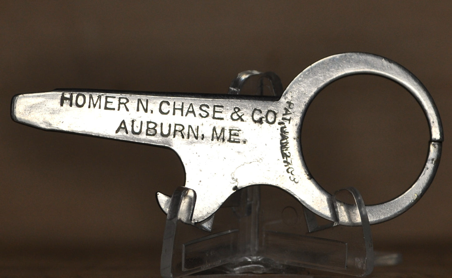 Homer N. Chase & Co. Auburn Maine Beer Bottle Opener Advertisement Piece - Vintage Advertising Bottle Opener and Keychain from Homer N. Chase & Co. in Auburn, Maine