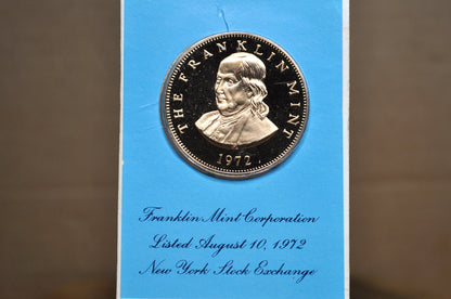 Vintage Franklin Mint 1972 New York Stock Exchange Commemorative Medal - Gilroy Roberts Franklin Mint 1972 Commemorative Medal