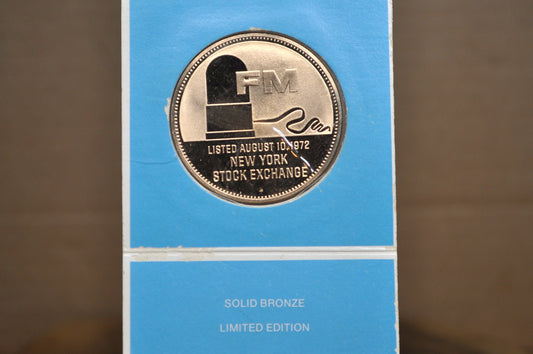 Vintage Franklin Mint 1972 New York Stock Exchange Commemorative Medal - Gilroy Roberts Franklin Mint 1972 Commemorative Medal