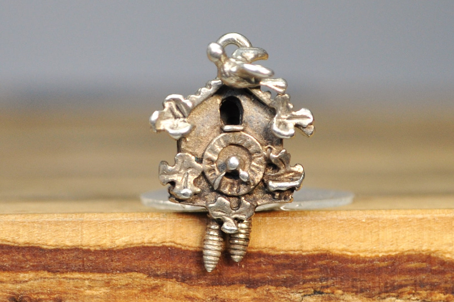 Vintage Sterling Cuckoo Clock Charm! - Moveable, Beau Sterling - Awesome Charm