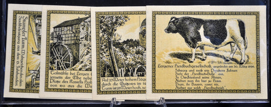 1921 Lenzen Elbe Germany 50 and 75 Pfennig Notgeld Set - Complete 50 Pfennig Set - German Emergency Currency - 1921 German Pfennig Note Set