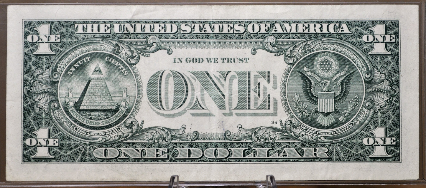 2017 Fancy Binary Pattern Serial Number 1 Dollar Note - 07747474 - 2017 One Dollar Cool Serial Number Note - Fr.3004-K