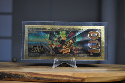 Disney novelty 24k Gold Foil 100$ Banknote With Certificate of Authenticity