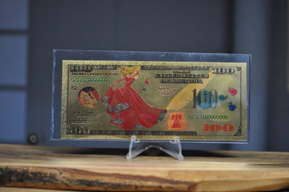 Disney novelty 24k Gold Foil 100$ Banknote With Certificate of Authenticity