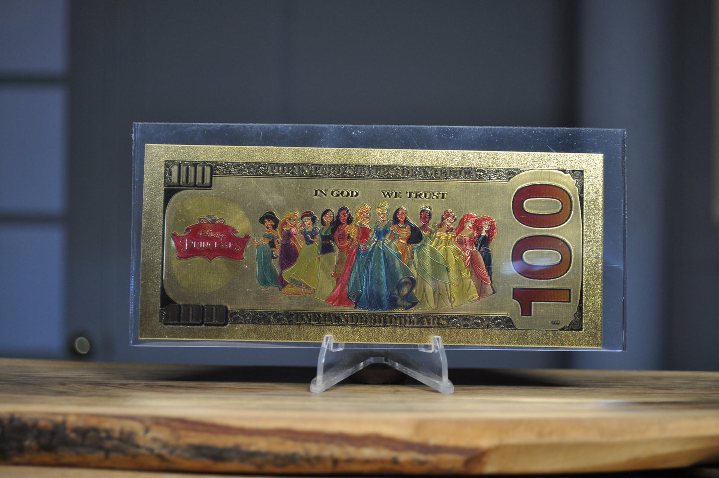 Disney novelty 24k Gold Foil 100$ Banknote With Certificate of Authenticity