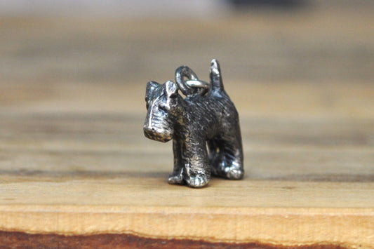 Cute Silver Scottish Terrier Charm - Tested Sterling Silver - Scotland Dog Jewelry