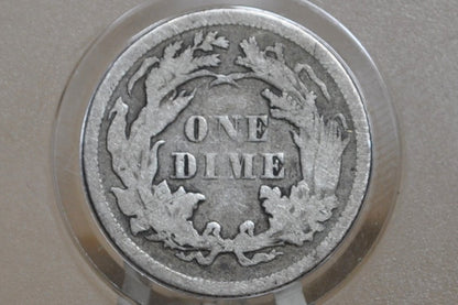 1868 Seated Liberty Dime - Fine Grade / Condition - 1868 Silver Dime / 1868 Liberty Seated Dime - US Dime 1868