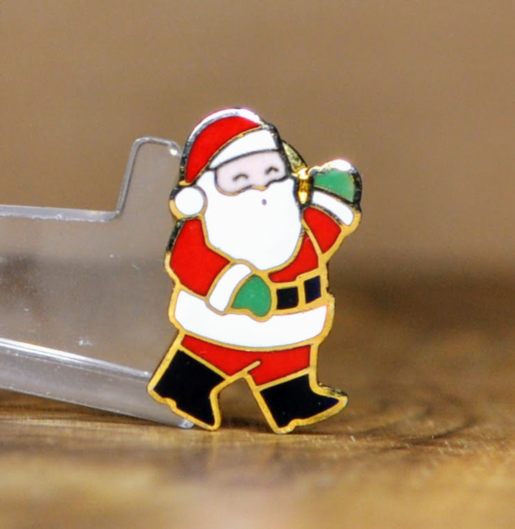 Lot of 3 Vintage 1983 Hallmark Christmas Pins - Holiday Lapel Pins and Brooch - Hallmark Santa Christmas Tree Pins Lot