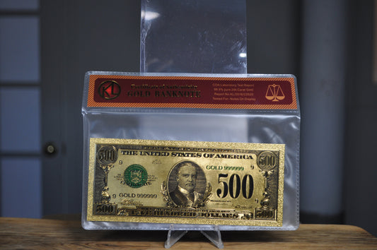 McKinley $500 Gold Banknote with COA
