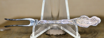 Vintage Nils-Johan Swedish Flower Pickle Fork - Silverplated - Vintage Swedish Souvenir Cocktail Fork