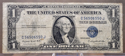 1935-G Fancy Trinary Serial Number Silver Cert 1 Dollar Note - 56506550 - No Motto - 1935G Blue Seal Fancy Serial Banknote - Fr. 1616