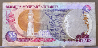 2000 Bermuda Monetary Authority 5 Dollar Note - C/2 Prefix - Queen Elizabeth II - 2000 British Bermuda Five Dollars Banknote - P#51a