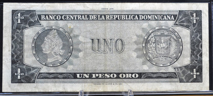 1976 Dominican Republic 1 Peso Oro Banknote - 1976 Series - J.P. Duarte Note - 1976 Dominican Republic Un One Peso Oro Note - P#108a