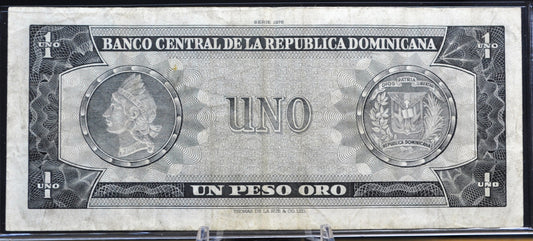 1976 Dominican Republic 1 Peso Oro Banknote - 1976 Series - J.P. Duarte Note - 1976 Dominican Republic Un One Peso Oro Note - P#108a
