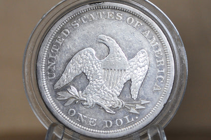 1842 Seated Liberty Dollar - XF, Nice Coin - 1842 Liberty Seated Silver Dollar - Authentic - Scarce Coin Type, Rare, 1842 Dollar 1842