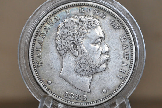 1883 Kingdom Of Hawaii Silver Dollar - XF - Rare Coin - Hawaii Hapaha 1883 Silver 1 Dollar 1883 Hawaii - Great Coin