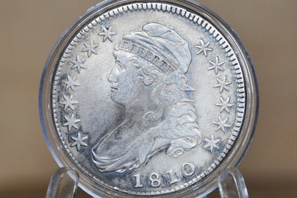1810 Capped Bust Half Dollar - VF, Nice Coin - 1810 Half Dollar US Half Dollar 1810, Rare Early Half, Low Mintage, Great Detail