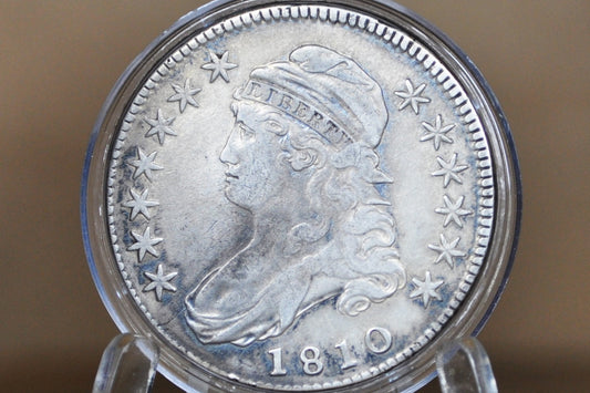 1810 Capped Bust Half Dollar - VF, Nice Coin - 1810 Half Dollar US Half Dollar 1810, Rare Early Half, Low Mintage, Great Detail