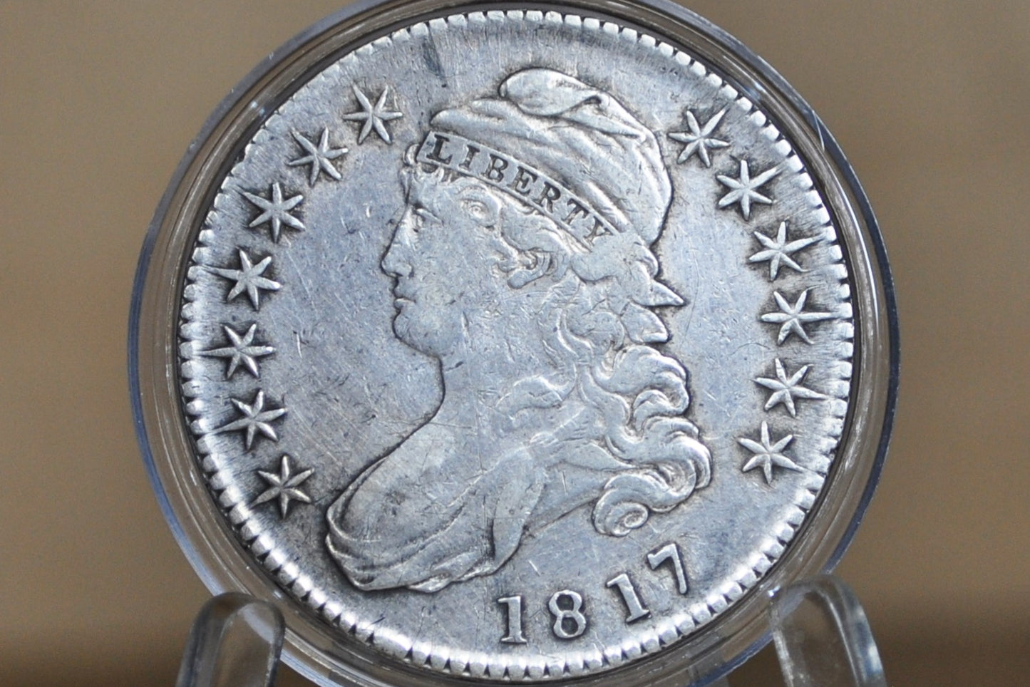 1817 Capped Bust Half Dollar - XF, Cleaned, Die Clash - Great Date - 1817 Half Dollar US Half Dollar 1817, Rare Early Half, Low Mintage Date