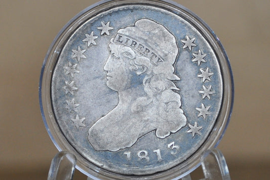 1813 Capped Bust Half Dollar - VG+; Great Date - 1813 Half Dollar US Half Dollar 1813, Rare Early Half, Low Mintage
