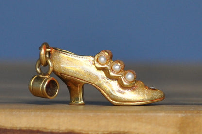 Raine "Just The Right Shoe" Sterling Silver Pendant - Sterling Silver Golden Shoe Charm By Raine