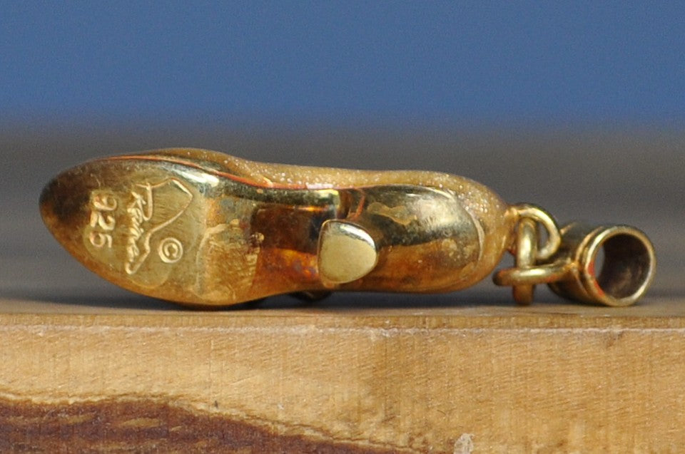 Raine "Just The Right Shoe" Sterling Silver Pendant - Sterling Silver Golden Shoe Charm By Raine