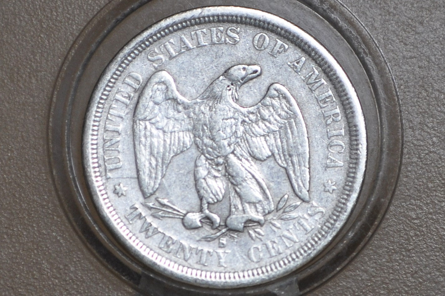 1875-S 20 Cent Piece - Fine, Cleaned - Rare US Coin Type, Only 3 Years Minted - 1875 Silver Twenty Cent Coin