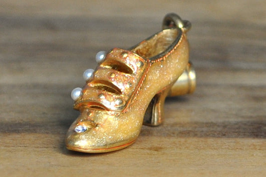 Raine "Just The Right Shoe" Sterling Silver Pendant - Sterling Silver Golden Shoe Charm By Raine