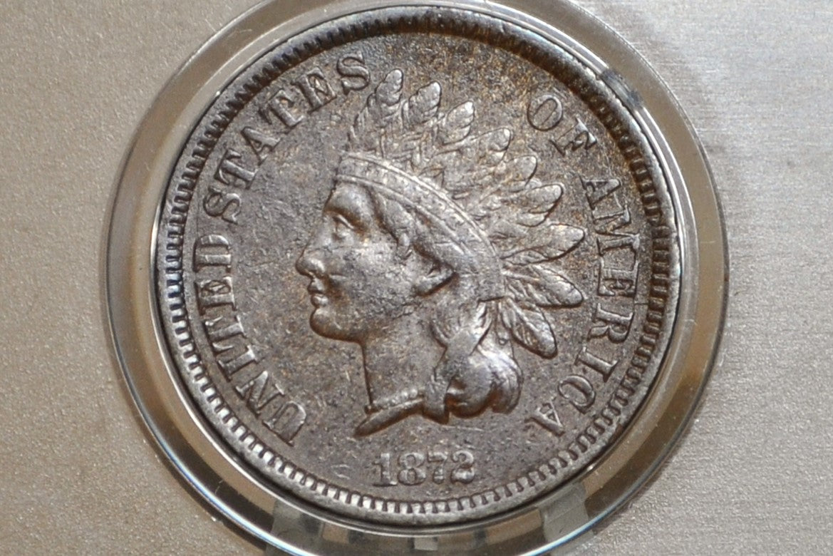 1872 Indian Head Penny - Choice VF - Great Color - Key Date, Perfect for a collection US 1 Penny 1872