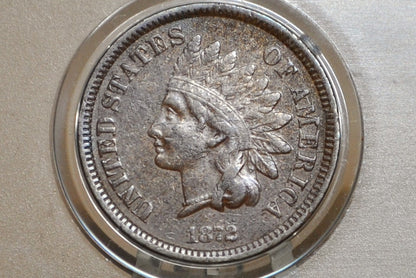 1872 Indian Head Penny - Choice VF - Great Color - Key Date, Perfect for a collection US 1 Penny 1872