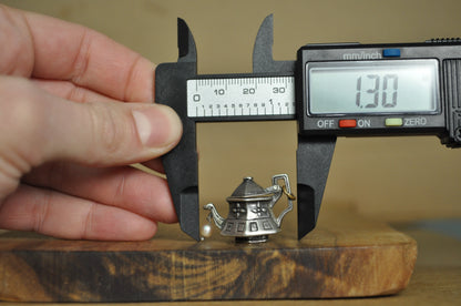 Vintage Sterling Silver Articulating Teapot with Pearl Charm - Stamped and Tested Sterling Silver - Signed N - Victorian Charms