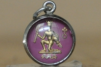 Sterling Silver Lucite Aquarius Pendant - Tested Sterling Silver - Astrology Pendant