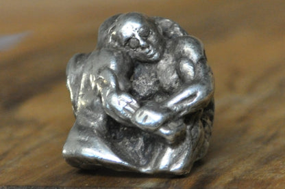 Vintage Sterling Silver Figural Men's Ring of Two Wrestlers - Size 7 - Stamped and Tested Sterling Silver - Soldered Rings - Amazing Detail