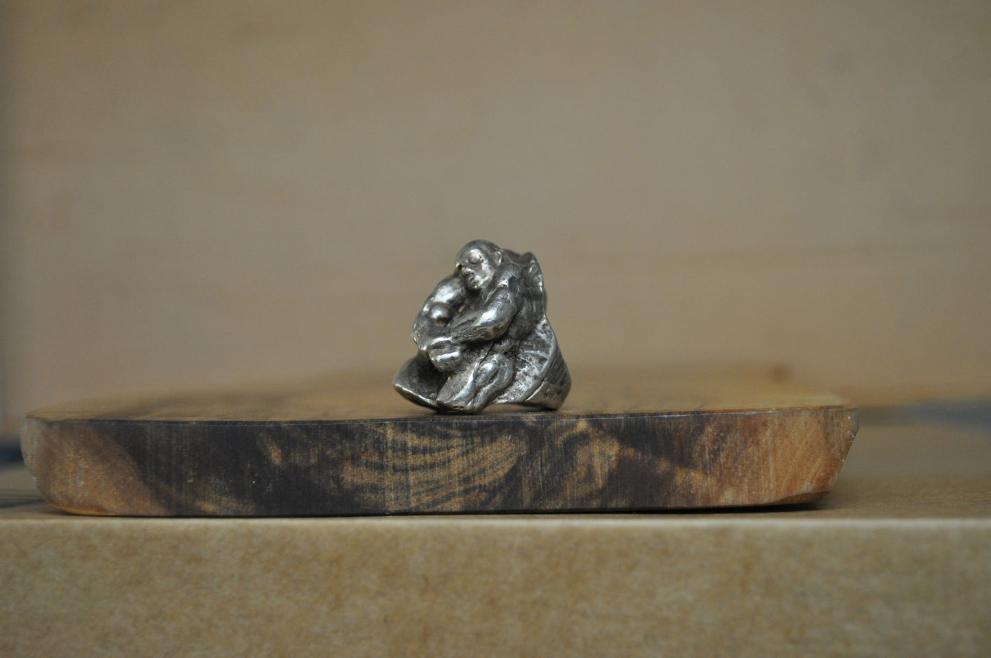 Vintage Sterling Silver Figural Men's Ring of Two Wrestlers - Size 7 - Stamped and Tested Sterling Silver - Soldered Rings - Amazing Detail