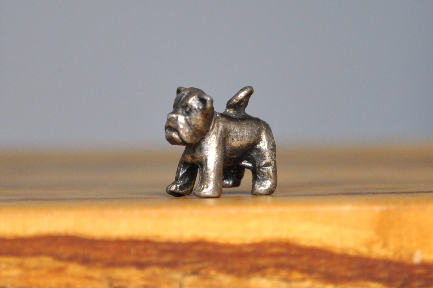 Funny Looking Silver Bulldog Charm - Tested Sterling Silver - Ugly Cute Dog Charm