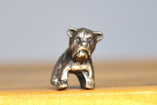 Funny Looking Silver Bulldog Charm - Tested Sterling Silver - Ugly Cute Dog Charm