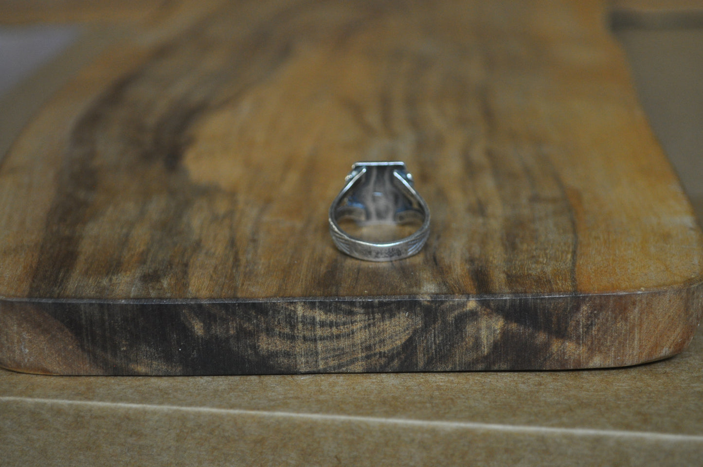 Art Deco Green Turquoise Ring - Size 7 - Tested Sterling Silver - Native American Jewelry