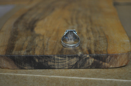 Art Deco Green Turquoise Ring - Size 7 - Tested Sterling Silver - Native American Jewelry