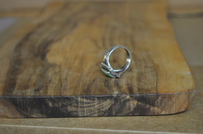 Art Deco Green Turquoise Ring - Size 7 - Tested Sterling Silver - Native American Jewelry