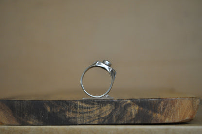 Silver Black Obsidian Pentagram Ring - Size 7.5 - Stamped and Tested Sterling Silver - Pentagram Jewelry - Occult Jewelry - Wicca Jewelry