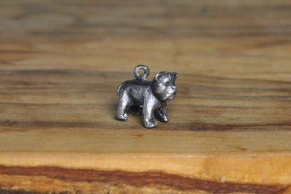 Funny Looking Silver Bulldog Charm - Tested Sterling Silver - Ugly Cute Dog Charm